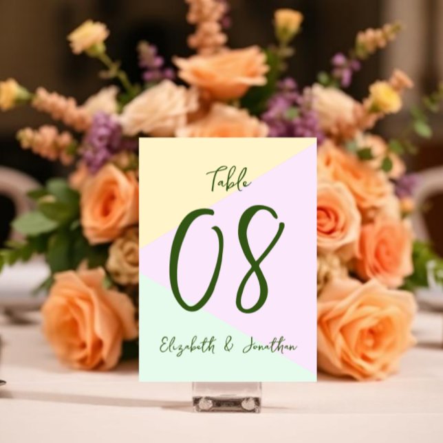 Mute Pastel Geometric Wedding Tischnummer (Von Creator hochgeladen)