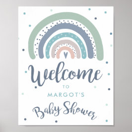 Mute Pastel Rainbow Baby Dusche Willkommen Poster