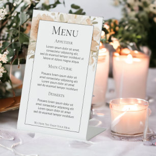 Mute Peach Blume Personalisierte Hochzeitmenü Sockelschild