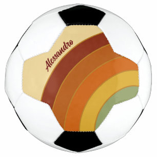 Mute Retro Layered Groovy Rainbow Name Fußball