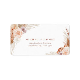 Mute Rose Pampas Terracotta Boho Hochzeitadresse Adressaufkleber