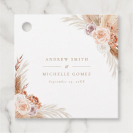 Mute Rose Pampas Terracotta Boho Wedding Vielen Da Geschenkanhänger