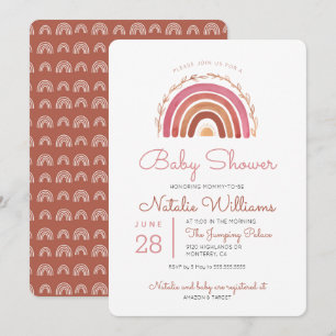 Mute Tones Boho Rainbow Baby Shower Einladung