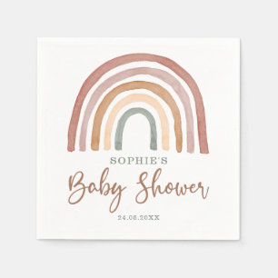 Mute Tones Boho Rainbow Baby Shower Serviette