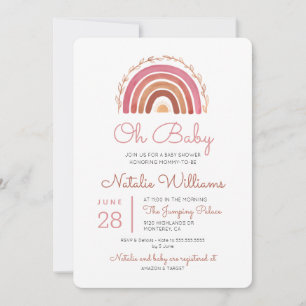 Mute Tones Boho Rainbow Oh Baby Shower Einladung