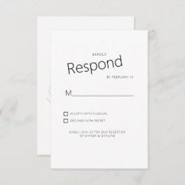 Mute tropische Palm White Wedding RSVP