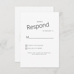 Mute tropische Palm White Wedding RSVP