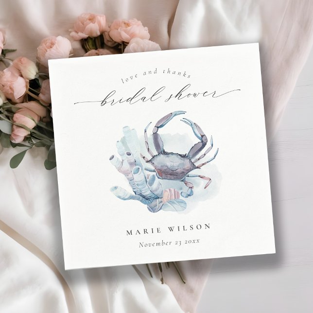 Mute Unterwasser-Krebskorbe Nautisches Brautparty Serviette (Von Creator hochgeladen)