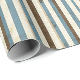 Muted Blue and Cream Striped Vintage Gift Wrap Geschenkpapier