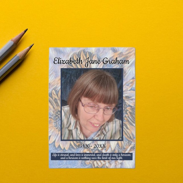 Muted Blue Sunflower Art | Photo | Funeral     Programm (Von Creator hochgeladen)