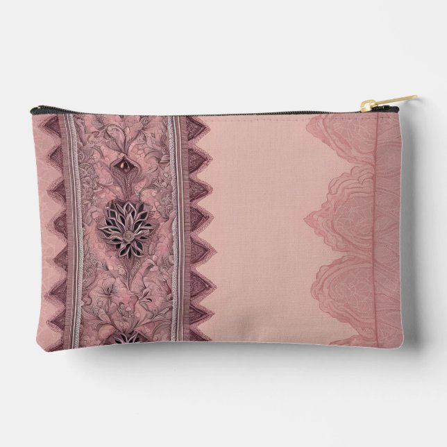 Muted blush pink & beige style AI art  Zubehörtasche (Rückseite)