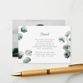 Muted Eucalyptus Scripted Modern Details Green Begleitkarte