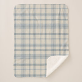 Muted Farmhouse Blue Plaid Baby Boy's Nursery Sherpadecke