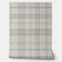 Muted Farmhouse Gray Plaid w/ Linen Texture