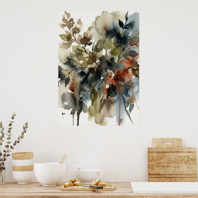 Muted Forest Watercolor Poster (Küche)