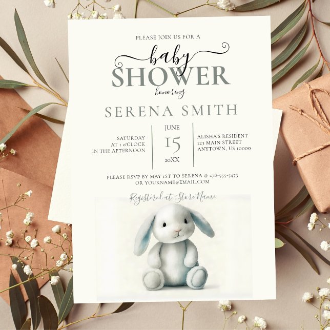 Muted getufft Bunny BABY SHOWER Einladung (Von Creator hochgeladen)