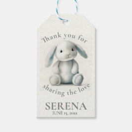 Muted getufft Bunny BABY SHOWER Geschenkanhänger