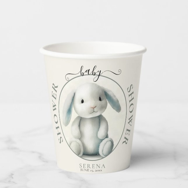 Muted getufft Bunny BABY SHOWER Pappbecher (Vorderseite)