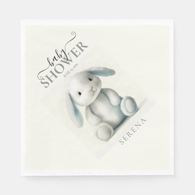 Muted getufft Bunny BABY SHOWER Serviette (Vorderseite)
