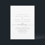 Muted Gray Simple Minimalist Front & Back Wedding Einladung<br><div class="desc">This muted gray simple minimalist front and back wedding invitation is perfect for a rustic wedding. The simple and elegant design features classic and fancy script typography in gray and white.

Save paper by including more details on the back of the invitation instead of on a separate enclosure card.</div>