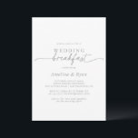 Muted Gray Simple Minimalist Wedding Breakfast Einladung<br><div class="desc">This muted gray simple minimalist wedding breakfast invitation is perfect for a modern event. The simple and elegant design features classic and fancy script typography in gray and white.</div>
