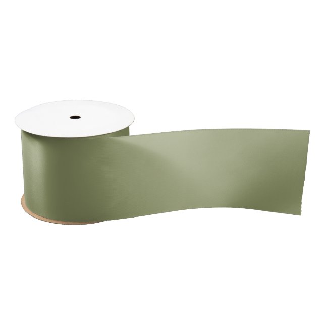 Muted Moss Green Color Satinband (Spule)