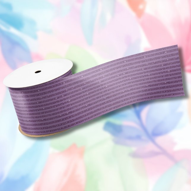 Muted Mulberry Glitter Style Horizontal Stripes Satinband (Von Creator hochgeladen)