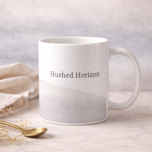 Muted Sky Gradient Mug Classic Mug, 11 oz Kaffeetasse (Soft sky gradients and minimal lettering designed for slow mornings and quiet desks)