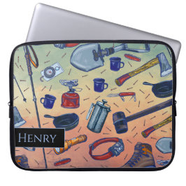 Muted Sunrise Camping Gear Pattern  Laptopschutzhülle