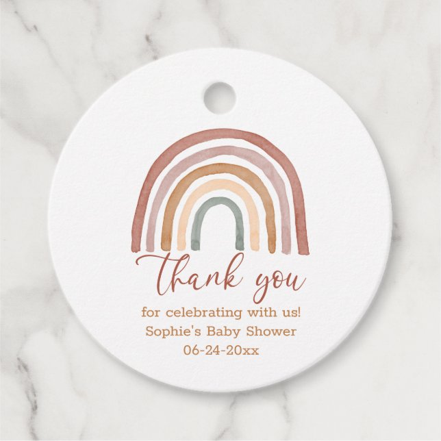 Muted Tones Boho Rainbow Vielen Dank Geschenkanhänger (Vorderseite)