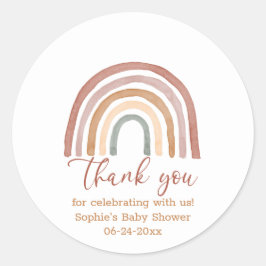 Muted Tones Boho Rainbow Vielen Dank Runder Aufkleber