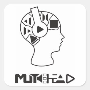 MuteHead-Aufkleber Quadratischer Aufkleber