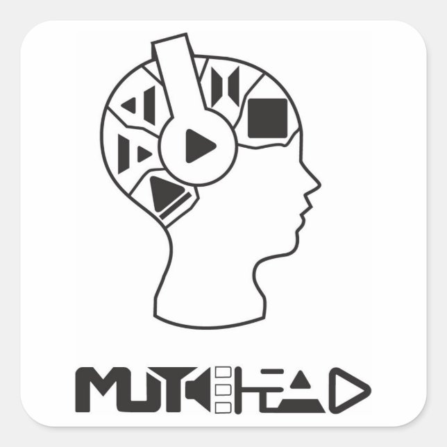 MuteHead-Aufkleber Quadratischer Aufkleber (Vorderseite)
