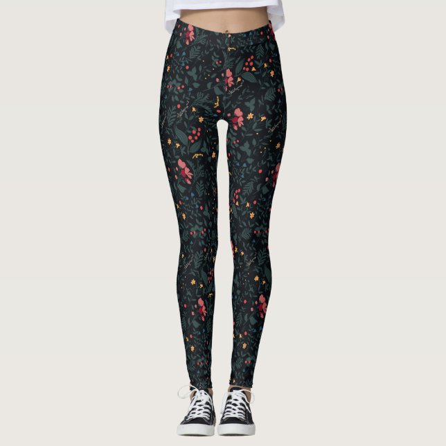 Mutete Blumenelegante Multimedia-Printwerbung | vo Leggings (Vorderseite)