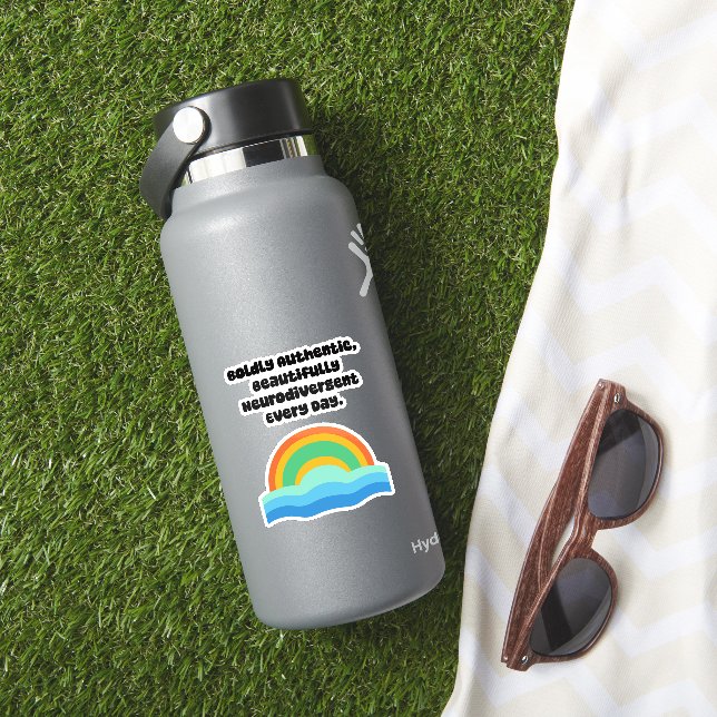 Mutig Authentisch Schön Neurodivergent Aufkleber (HydroFlask Insitu)
