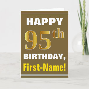 Mutig, Brown, Imitat-Gold95. Geburtstag mit Karte