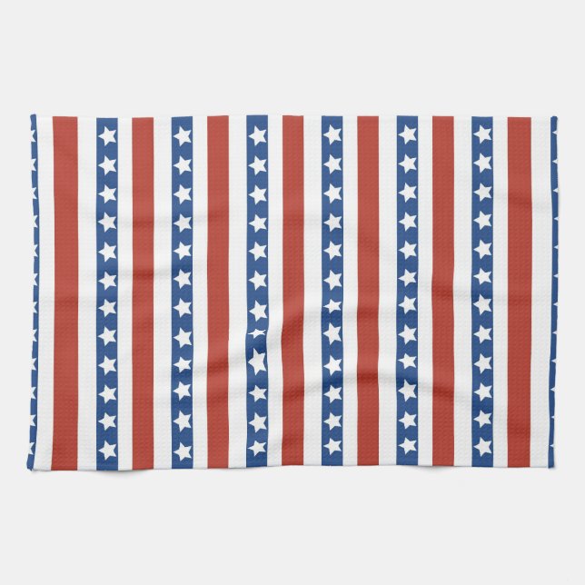 Mutig und Spaß 4. des Juli-US Flagge-Musters Geschirrtuch (Horizontal)