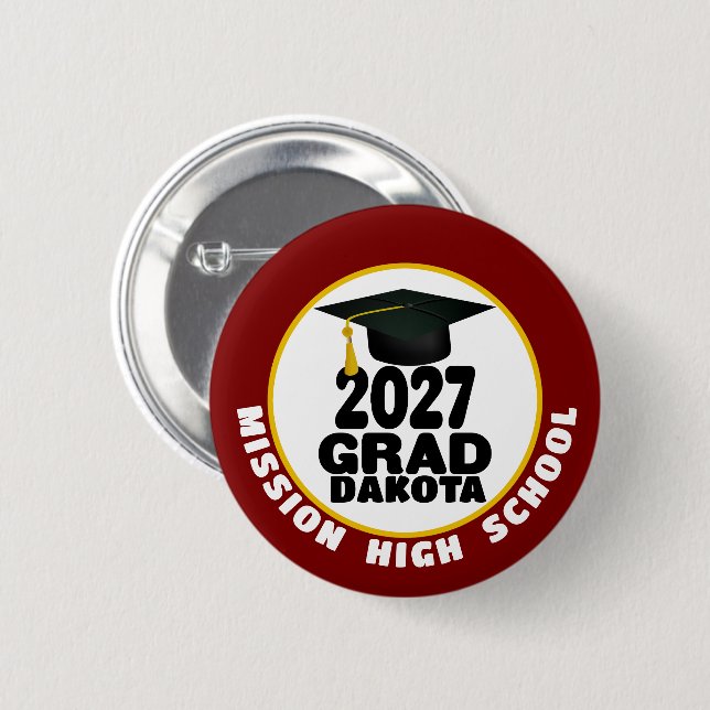 Mutige Abschlussklasse 2027 Button (Vorne & Hinten)
