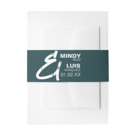 mutige Ampersand-Grüne Typografie-Hochzeit Einladungsbanderole