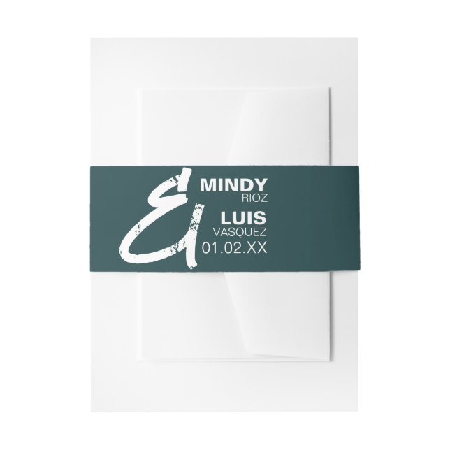 mutige Ampersand-Grüne Typografie-Hochzeit Einladungsbanderole (Vorderseite Beispiel)