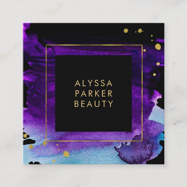 Mutige Aquarell-Spritzen-Gewohnheit Quadratische Visitenkarte (Vorderseite)