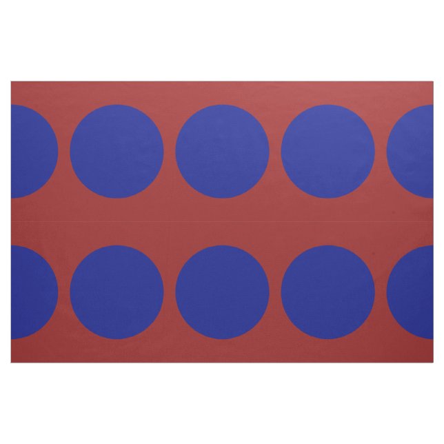 Mutige blaue Tupfen auf dunkelrotem geometrischem Stoff (Fat Quarter (45,7 x 55,9 cm))