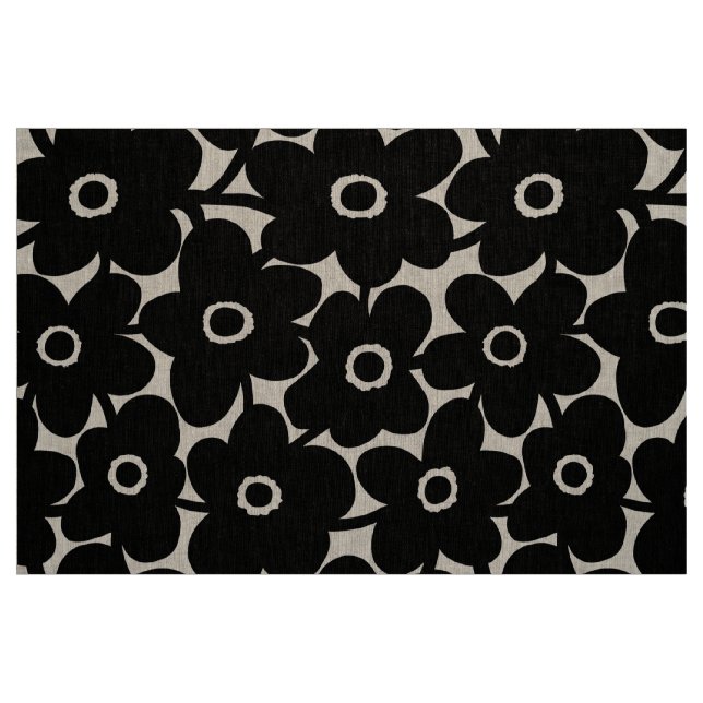 Mutige Blumen - Schwarzes Stoff (Fat Quarter (45,7 x 55,9 cm))
