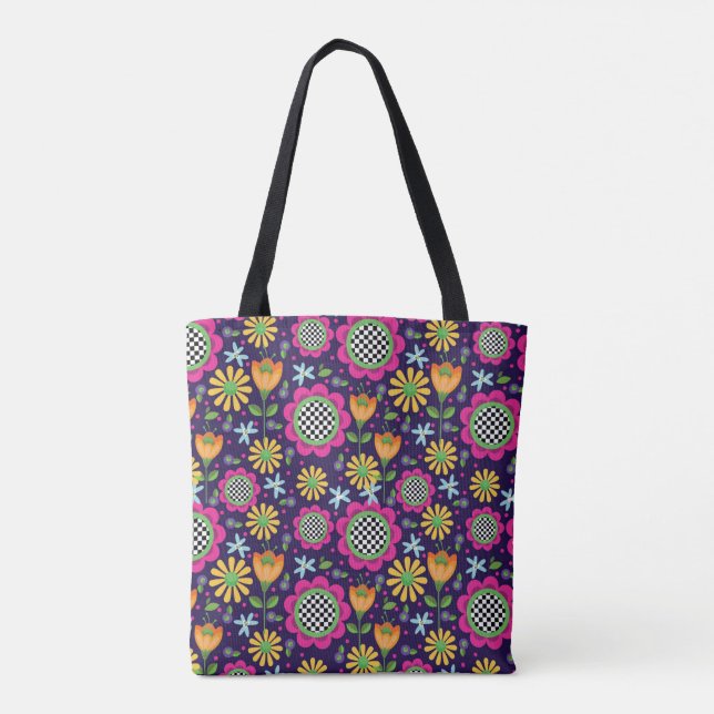 Mutige Blumen-Taschen-Tasche (Rückseite)