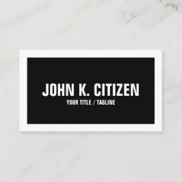 Mutige einfache Visitenkarte - Schwarzweiss