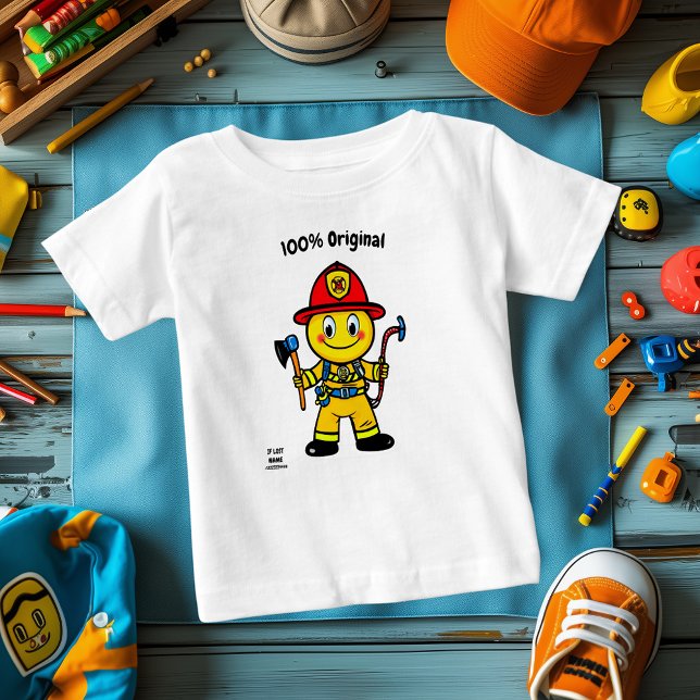 Mutige Feuerwehrfrau Emoji - Spaß und farbenfroh Baby T-shirt (Von Creator hochgeladen)
