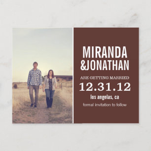 Mutige Foto-Save the Date Postkarten Browns