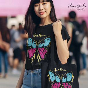 Mutige Frau Personalisierter Name Rustikaler Schme T-Shirt