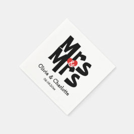 Mutige Frau und Mrs. Modern Lesbian Wedding Serviette