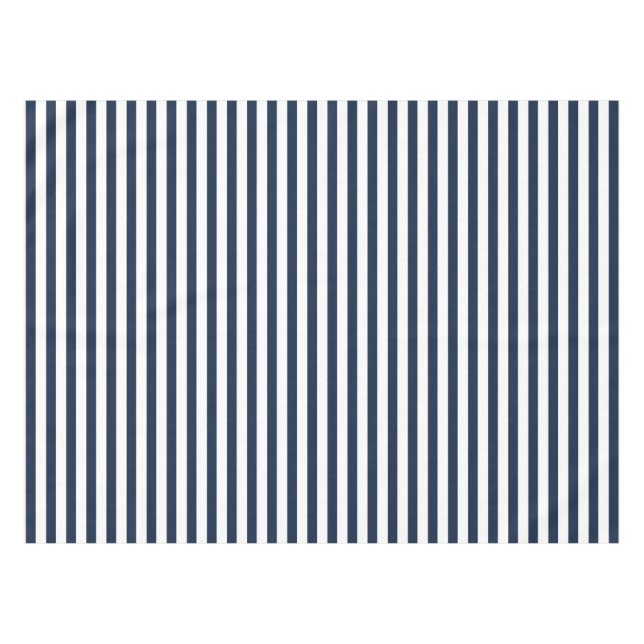 Mutige Marine-Blau-und Weiß-Streifen-Tischdecke Tischdecke (Vorderseite (Horizontal))